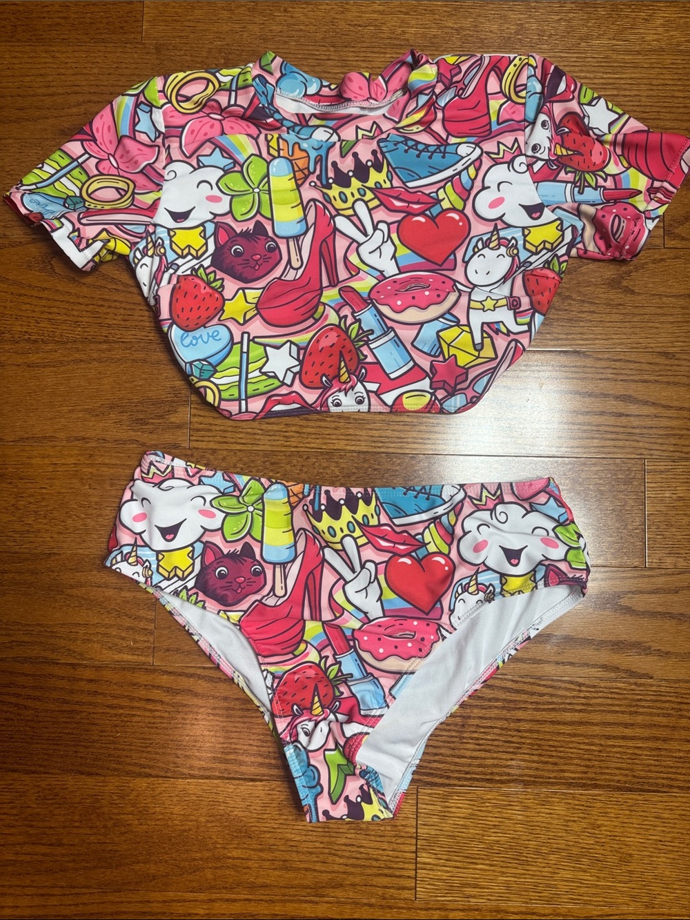 Small Top Medium Bottom Cartoon Bikini Set